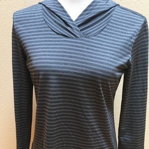 EDDIE BAUER Gray Striped Pullover, Sz S